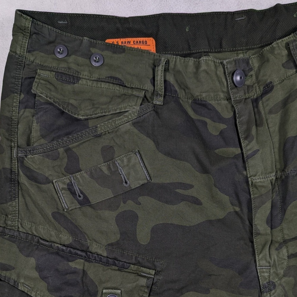 G-Star Raw Rovic Extra Loose Tapered Camo Cargo Pants Green Mens Size 38 81154B